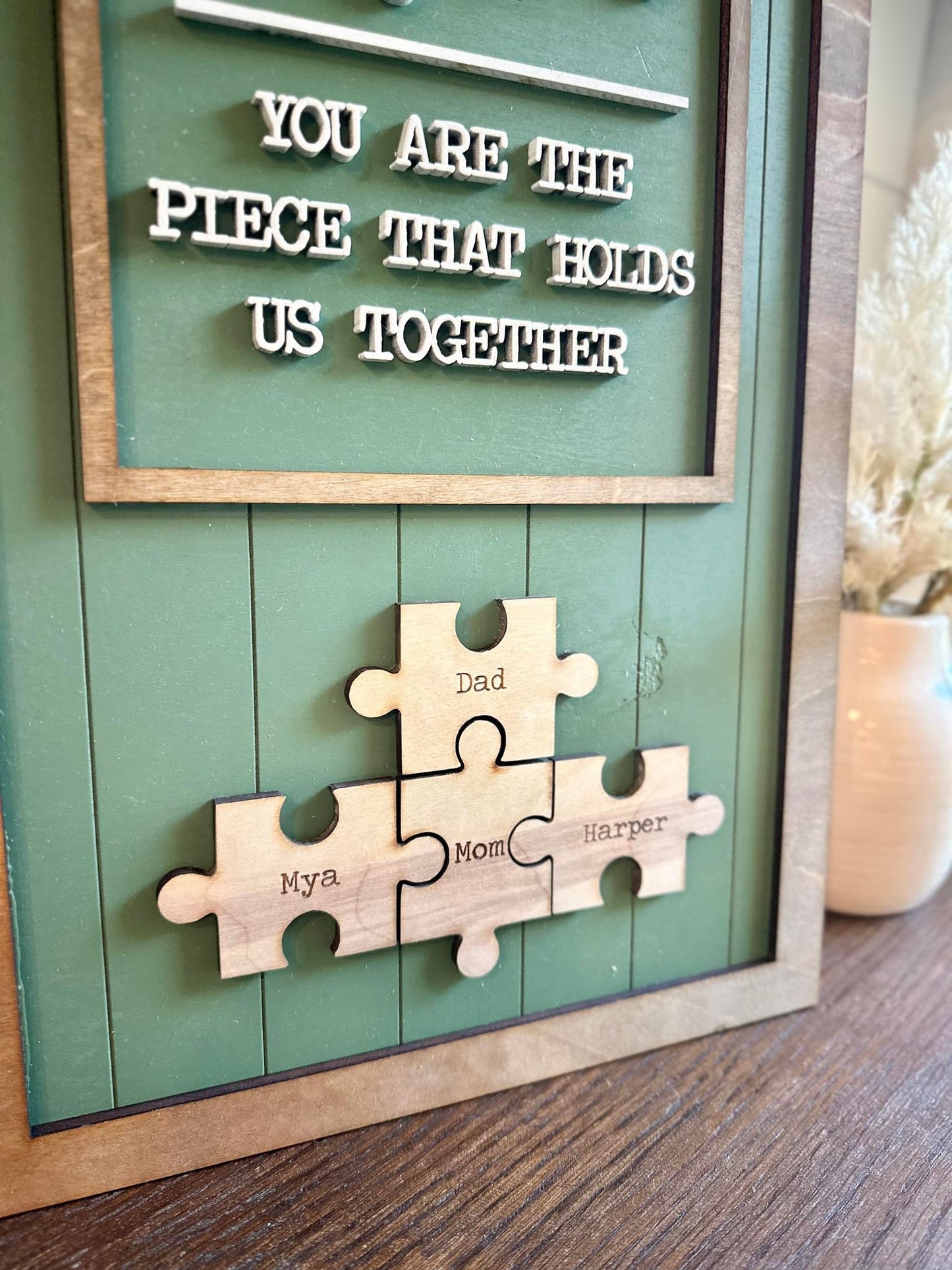 Personalized Mother's Day Puzzle Sign, Gifts for Mom, You are the piece that holds us together, Mother's Day Gift