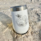 Stainless steel wine tumbler - design Happiness comes in waves