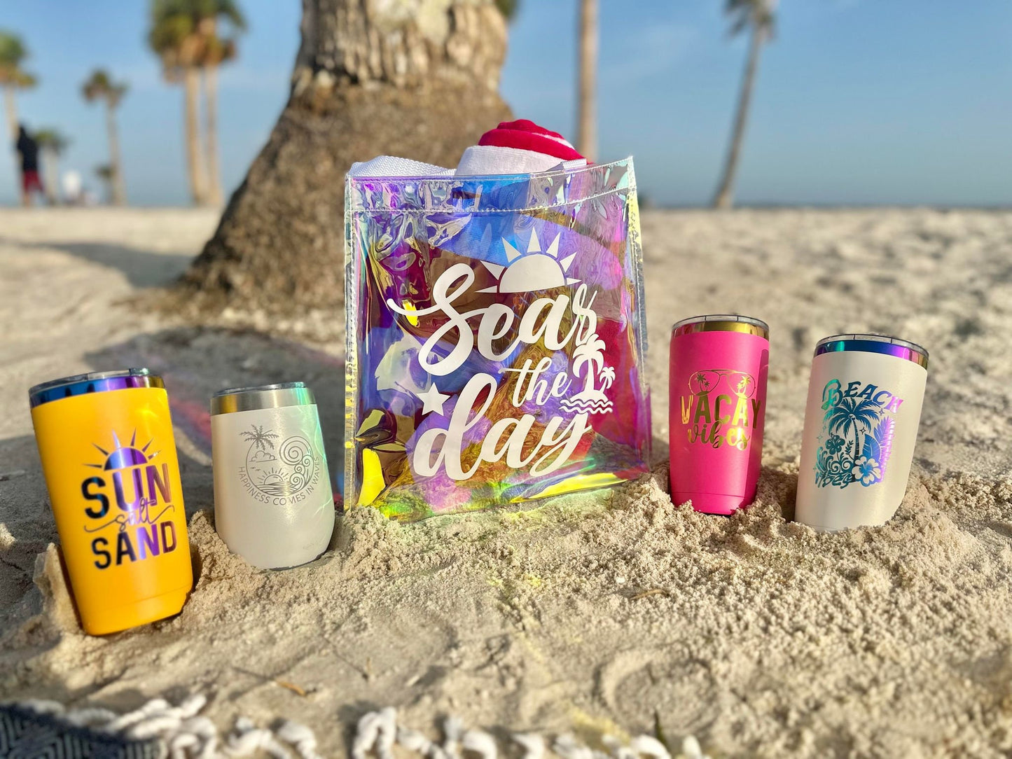 Personalized Beach Tumbler, Vacation Tumbler, Summer Tumblers