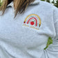 Embroidered Teacher Rainbow with Teacher Name - On Model