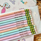 Personalized Engraved Pastel Pencil Set of 12 Pencils by Walnut + Birch